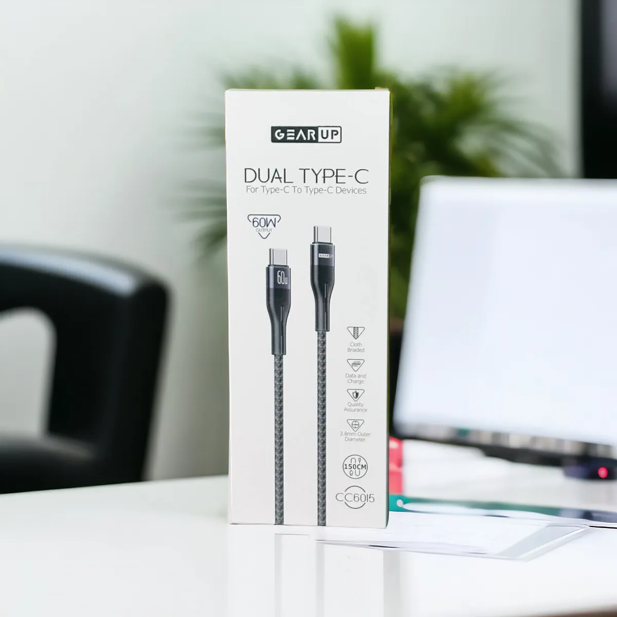 GearUP Type-C to LIghtning Fast Charging Cable & Data Cable 1.5m - Image 4