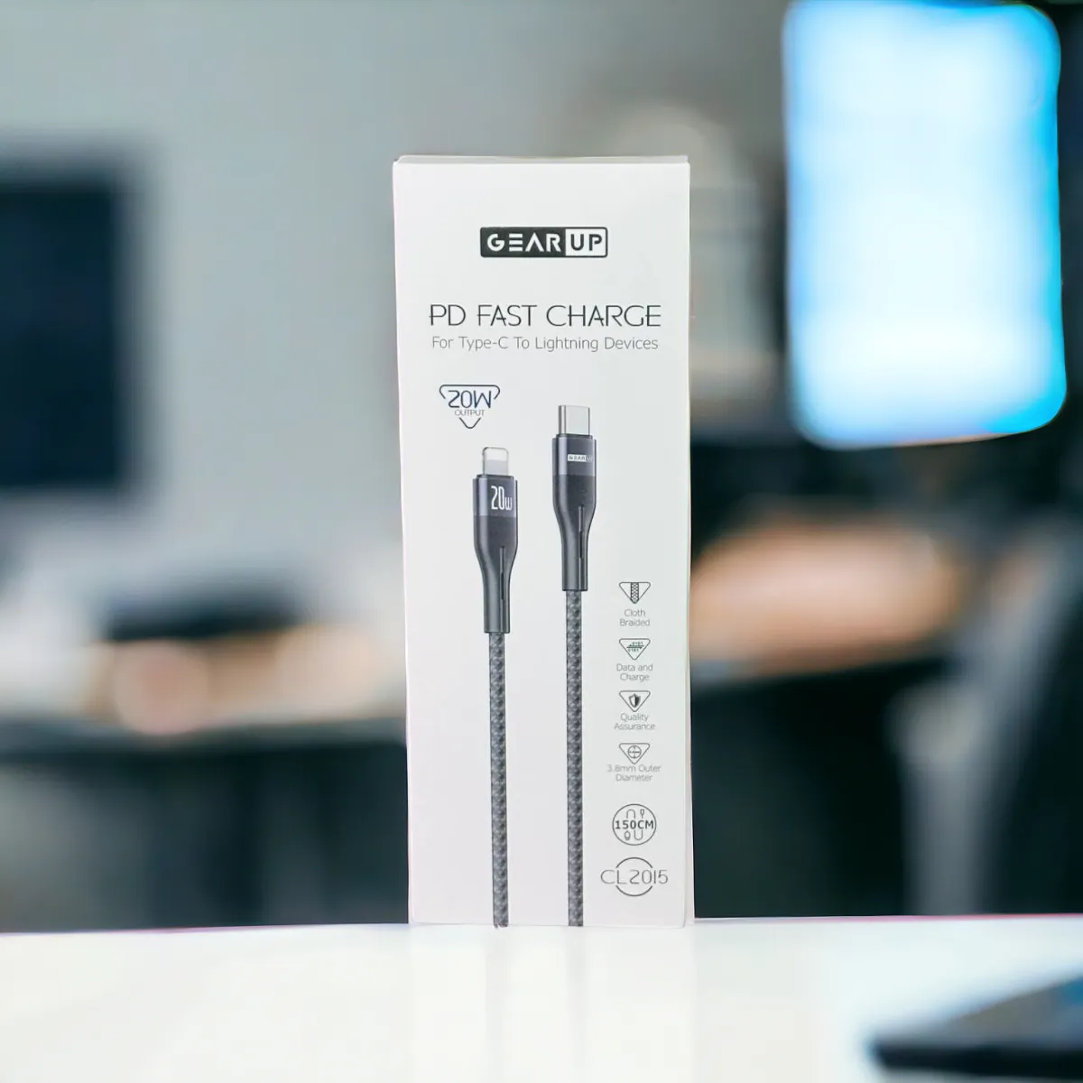 GearUP Type-C to LIghtning Fast Charging Cable & Data Cable 1.5m - Image 3
